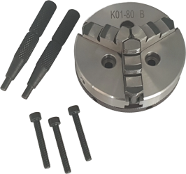 Фото Патрон токарный 3-х кулачковый 80 мм, К01-80B (под фланец)
