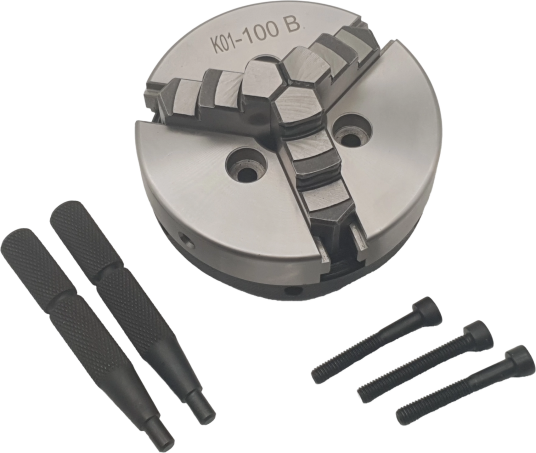 Фото Патрон токарный 3-х кулачковый 100 мм, К01-100B (под фланец)